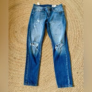 Cosmic Blue Love Distressed Jeans Size 28